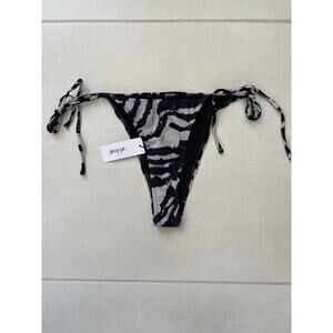 Nasty Gal Swim String Bikini Bottom Zebra Print Swimwear